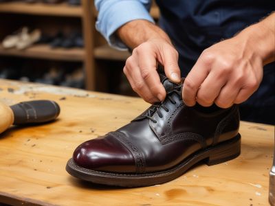 Handmade custom leather boot construction process in Kentucky workshop
